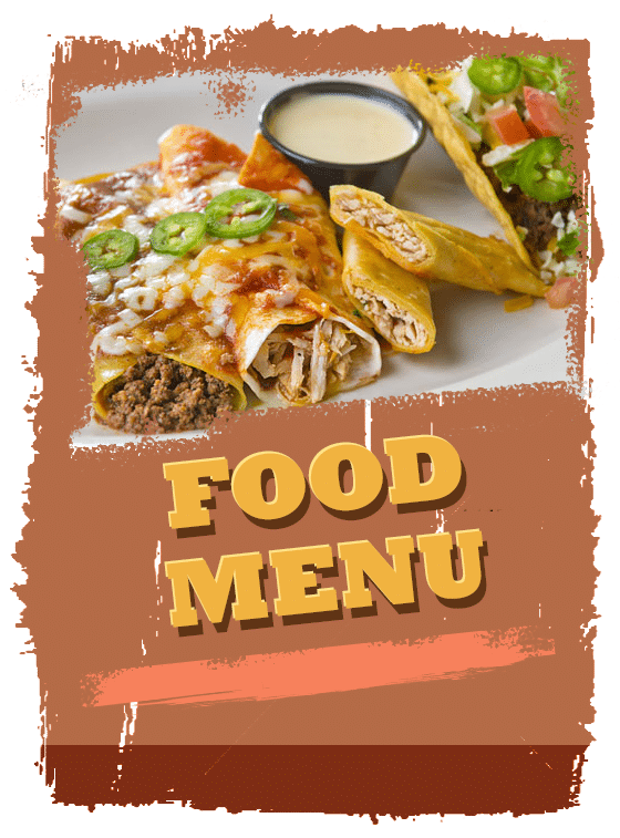 Assorted Mexican dishes including tacos, enchiladas, and rice served on colorful plates